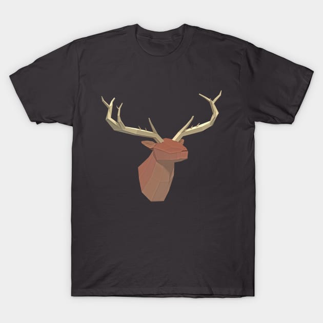 Abstract low poly elk head T-Shirt by Blackvz